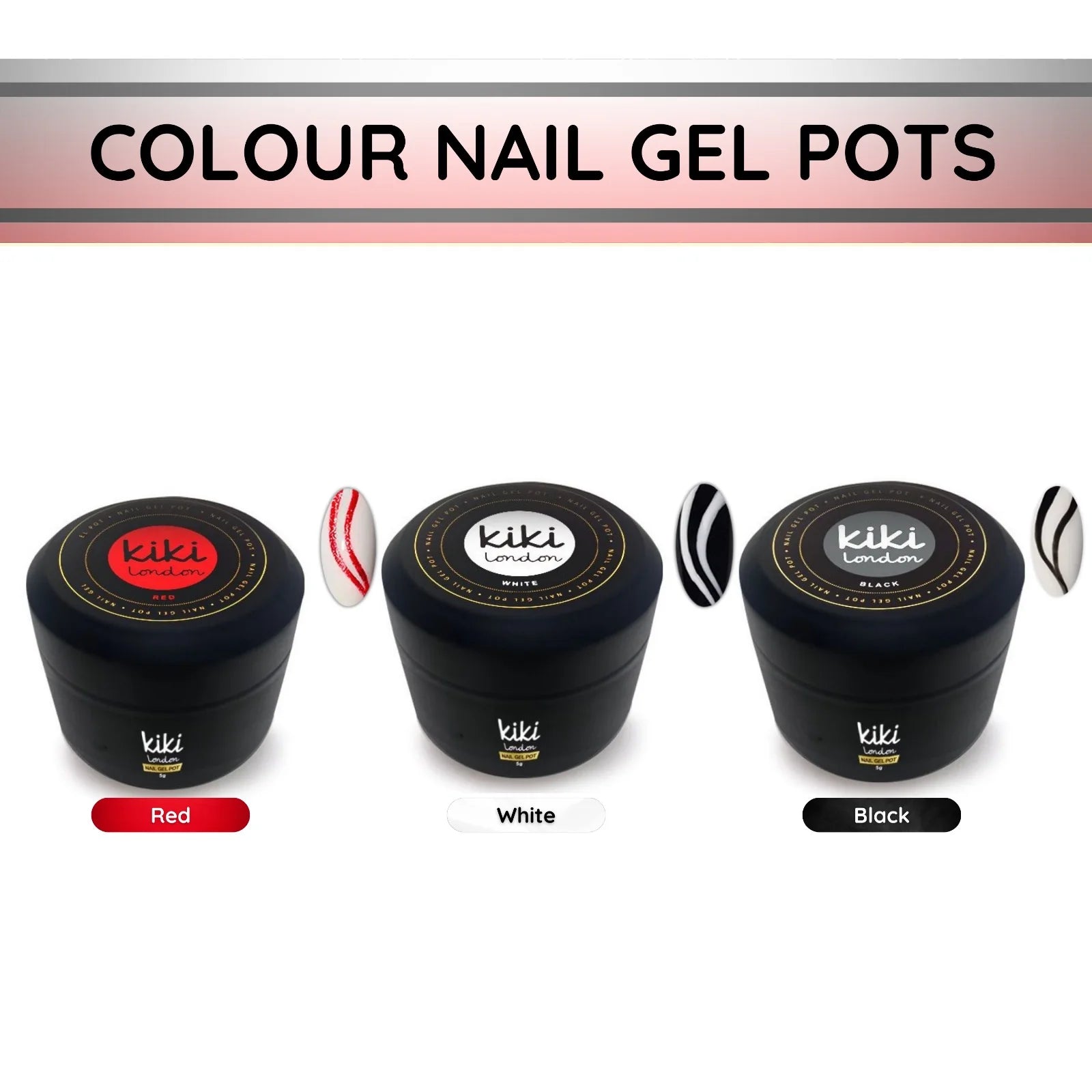 Colour Nail Gel Pots Wit